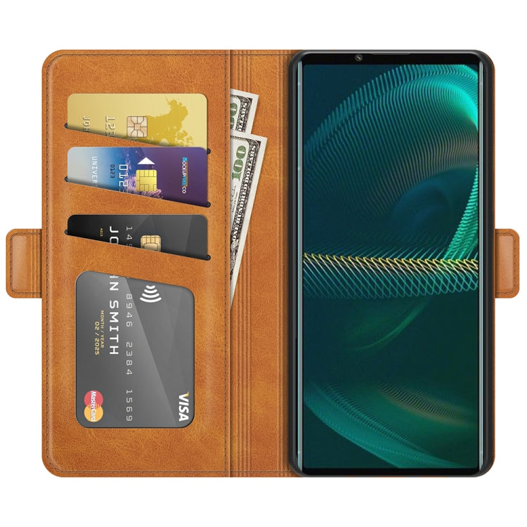 For Sony Xperia 5 III Dual-side Magnetic Buckle Horizontal Flip Leather Case with Holder & Card Slots & Wallet