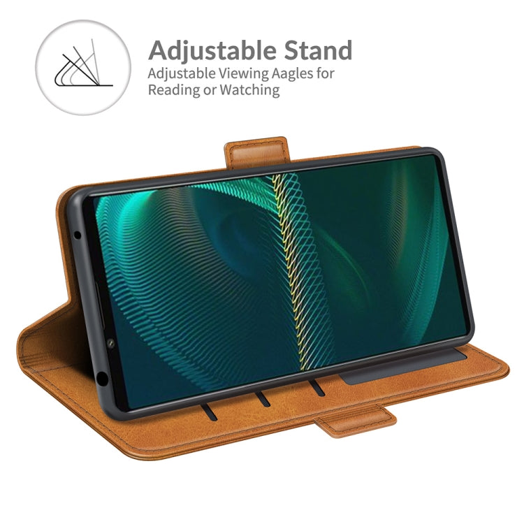 For Sony Xperia 5 III Dual-side Magnetic Buckle Horizontal Flip Leather Case with Holder & Card Slots & Wallet