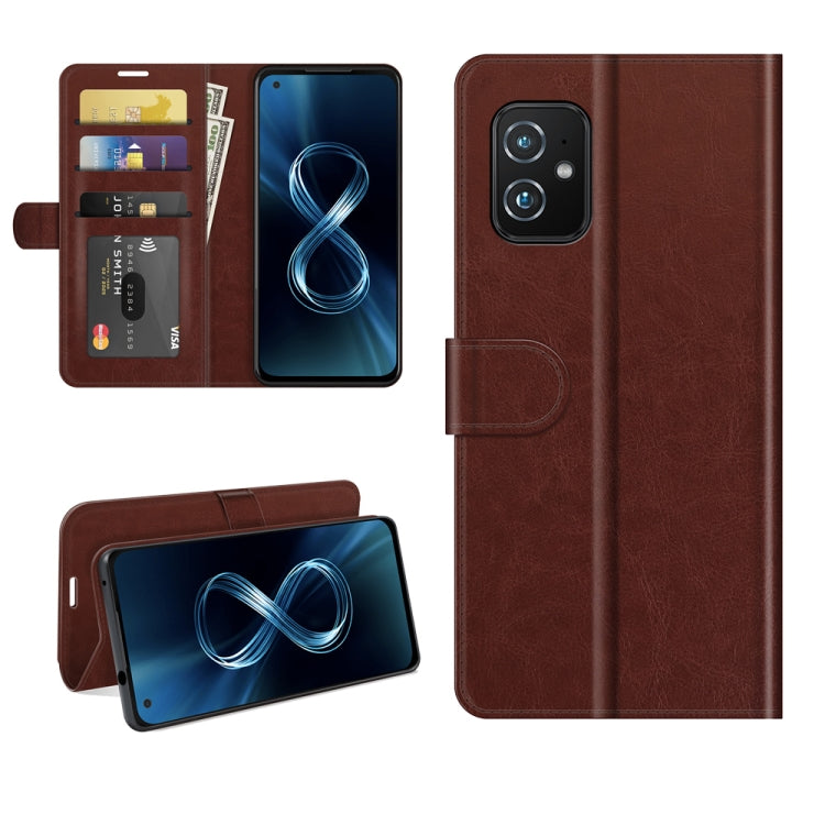 For Asus Zenfone 8 R64 Texture Single Horizontal Flip Protective Case with Holder & Card Slots & Wallet& Photo Frame