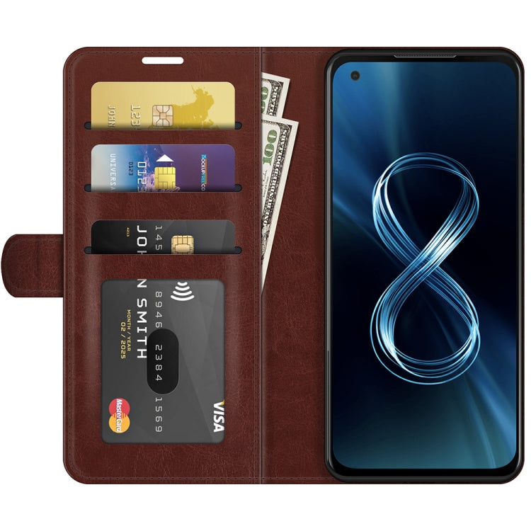 For Asus Zenfone 8 R64 Texture Single Horizontal Flip Protective Case with Holder & Card Slots & Wallet& Photo Frame