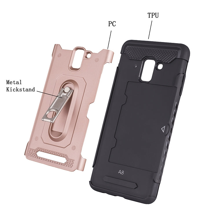 Shockproof PC + TPU Case for Galaxy A8 2018, with Holder