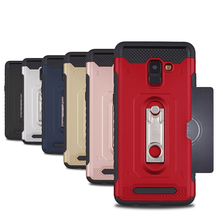 Shockproof PC + TPU Case for Galaxy A8 2018, with Holder