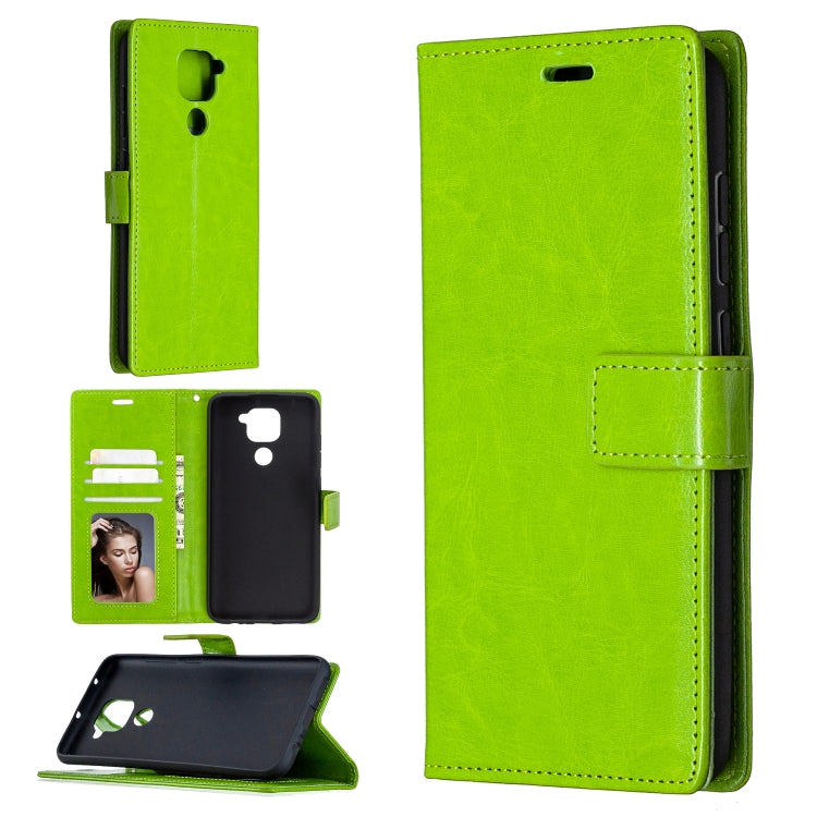 For Xiaomi Redmi Note 9 5G Crazy Horse Texture Horizontal Flip Leather Case with Holder & Card Slots & Wallet & Photo Frame