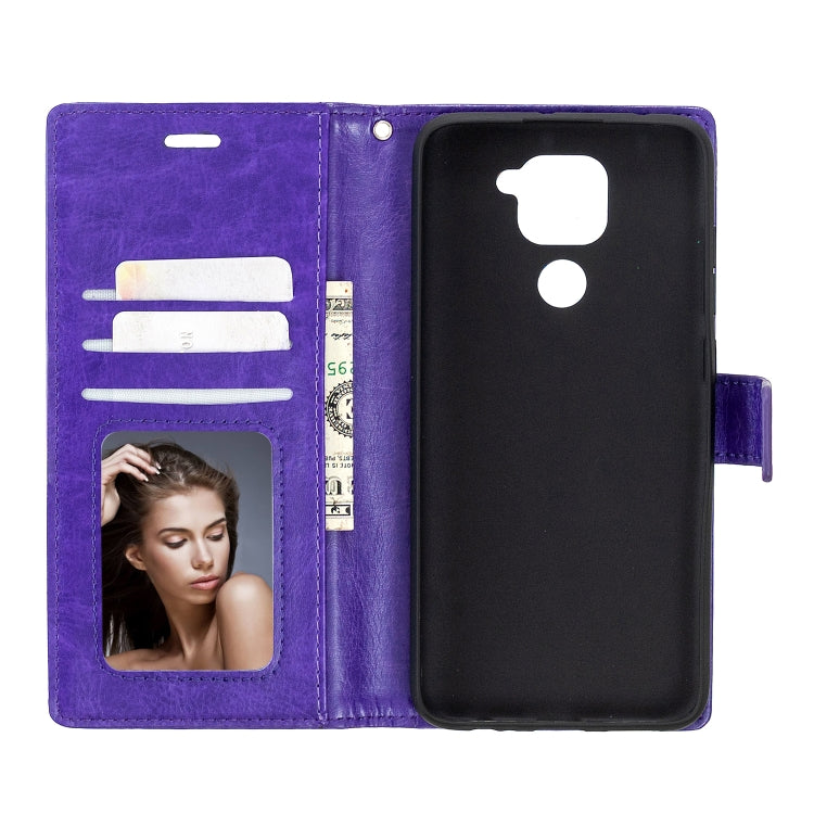 For Xiaomi Redmi Note 9 5G Crazy Horse Texture Horizontal Flip Leather Case with Holder & Card Slots & Wallet & Photo Frame