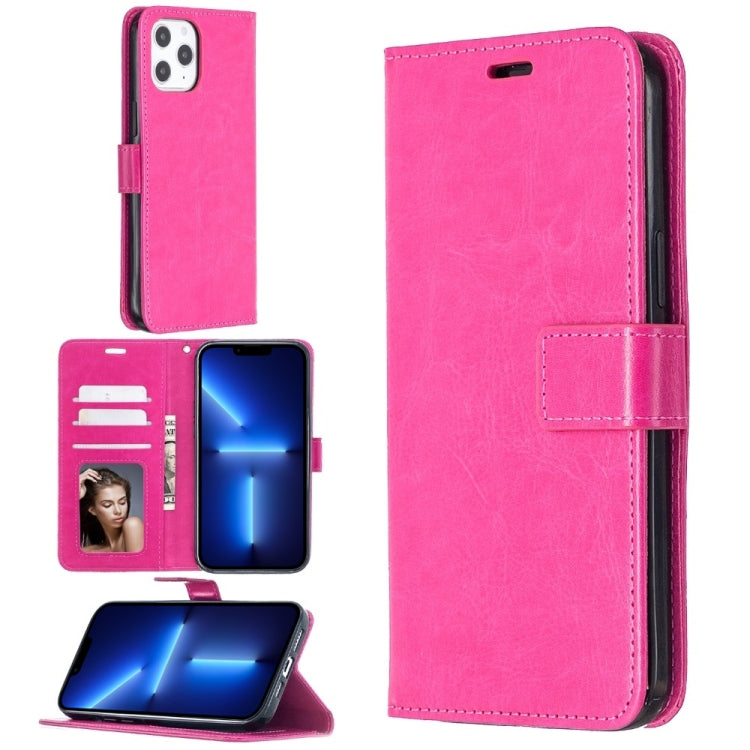 For iPhone 13 Pro Max Crazy Horse Texture Horizontal Flip Leather Case with Holder & Card Slots & Wallet & Photo Frame