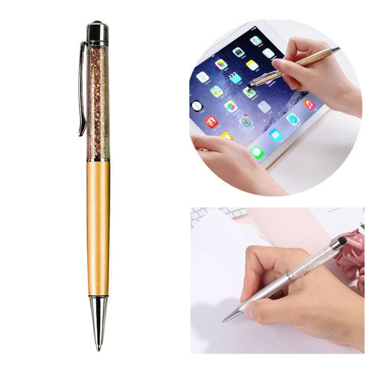 AT-22  2 in 1 Universal Flash Diamond Decoration Capacitance Pen Stylus Ballpoint Pen