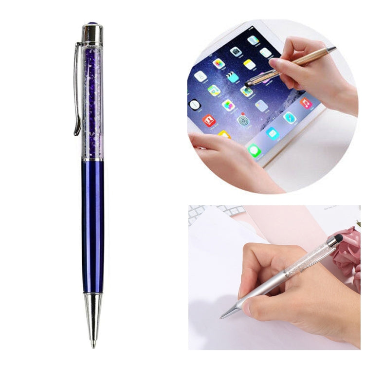 AT-22  2 in 1 Universal Flash Diamond Decoration Capacitance Pen Stylus Ballpoint Pen