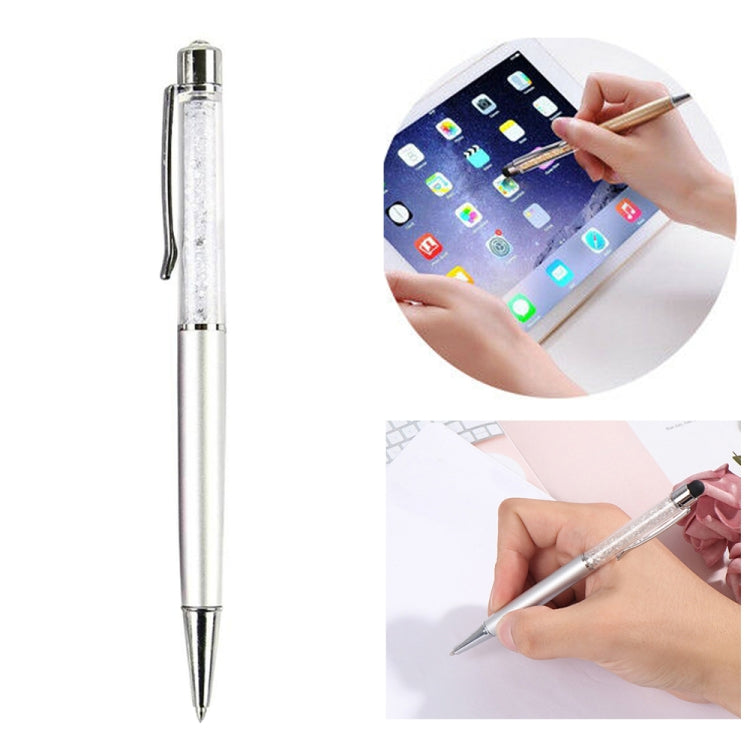 AT-22  2 in 1 Universal Flash Diamond Decoration Capacitance Pen Stylus Ballpoint Pen