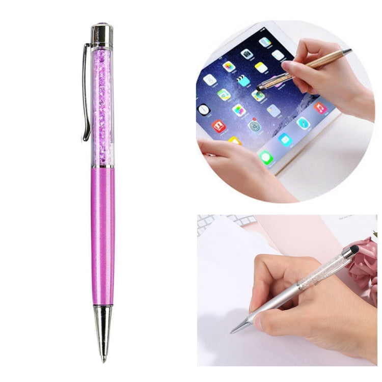 AT-22  2 in 1 Universal Flash Diamond Decoration Capacitance Pen Stylus Ballpoint Pen