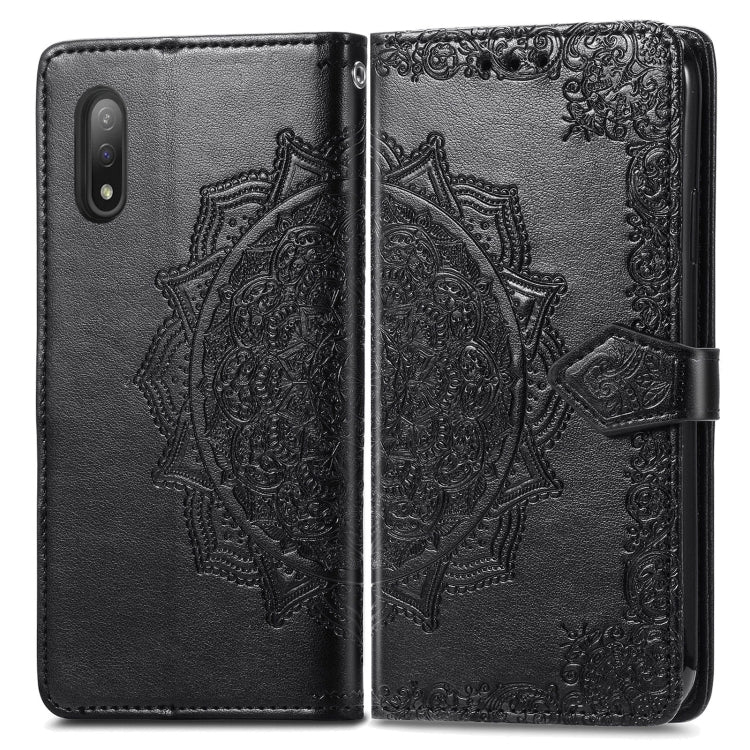 For Sony Xperia Ace II Mandala Flower Embossed Horizontal Flip Leather Case with Bracket / Card Slot / Wallet / Lanyard