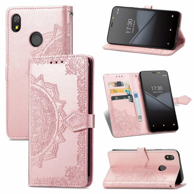 For TECNO Pop 3 Mandala Flower Embossed Horizontal Flip Leather Case with Bracket / Card Slot / Wallet / Lanyard