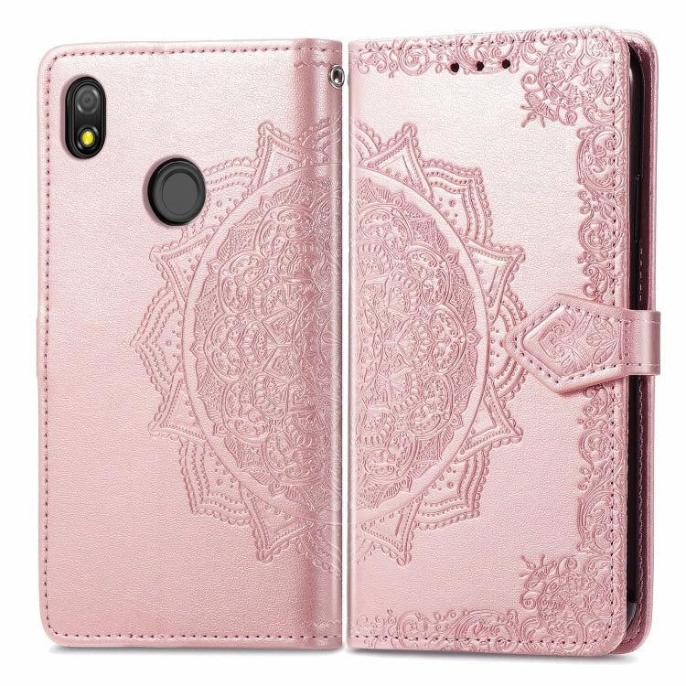 For TECNO Pop 3 Mandala Flower Embossed Horizontal Flip Leather Case with Bracket / Card Slot / Wallet / Lanyard