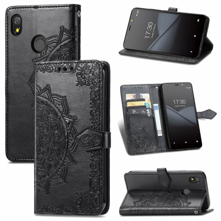 For TECNO Pop 3 Mandala Flower Embossed Horizontal Flip Leather Case with Bracket / Card Slot / Wallet / Lanyard