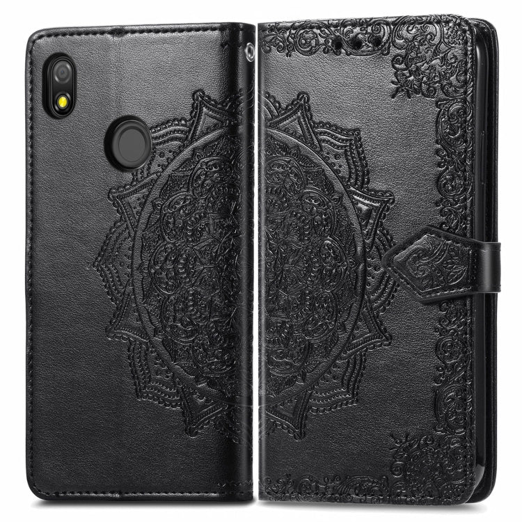 For TECNO Pop 3 Mandala Flower Embossed Horizontal Flip Leather Case with Bracket / Card Slot / Wallet / Lanyard
