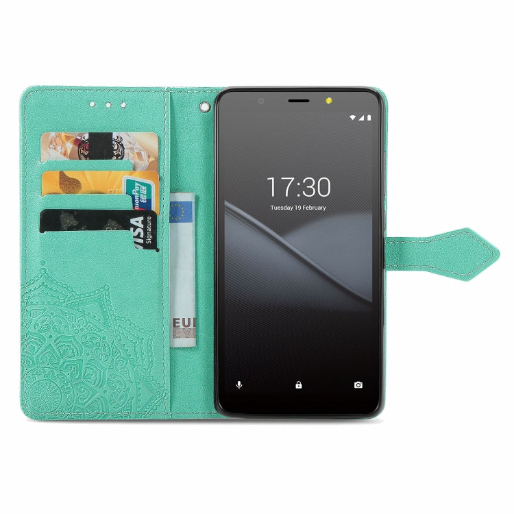 For TECNO Pop 3 Mandala Flower Embossed Horizontal Flip Leather Case with Bracket / Card Slot / Wallet / Lanyard