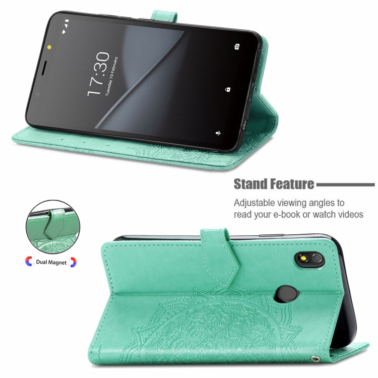 For TECNO Pop 3 Mandala Flower Embossed Horizontal Flip Leather Case with Bracket / Card Slot / Wallet / Lanyard