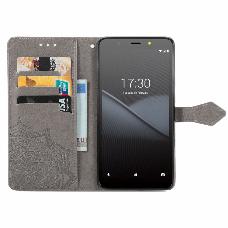 For TECNO Pop 3 Mandala Flower Embossed Horizontal Flip Leather Case with Bracket / Card Slot / Wallet / Lanyard