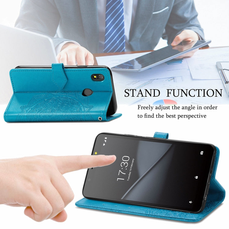 For TECNO Pop 3 Mandala Flower Embossed Horizontal Flip Leather Case with Bracket / Card Slot / Wallet / Lanyard