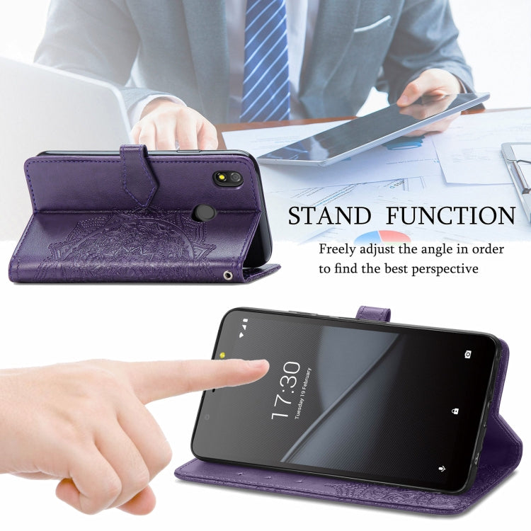 For TECNO Pop 3 Mandala Flower Embossed Horizontal Flip Leather Case with Bracket / Card Slot / Wallet / Lanyard