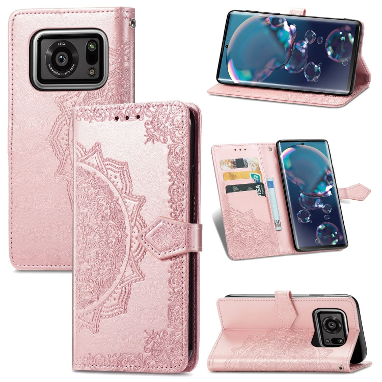 For Sharp R6 Mandala Flower Embossed Horizontal Flip Leather Case with Bracket / Card Slot / Wallet / Lanyard