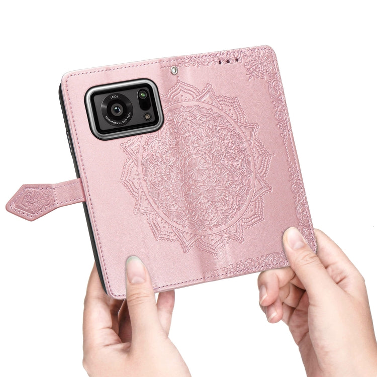 For Sharp R6 Mandala Flower Embossed Horizontal Flip Leather Case with Bracket / Card Slot / Wallet / Lanyard