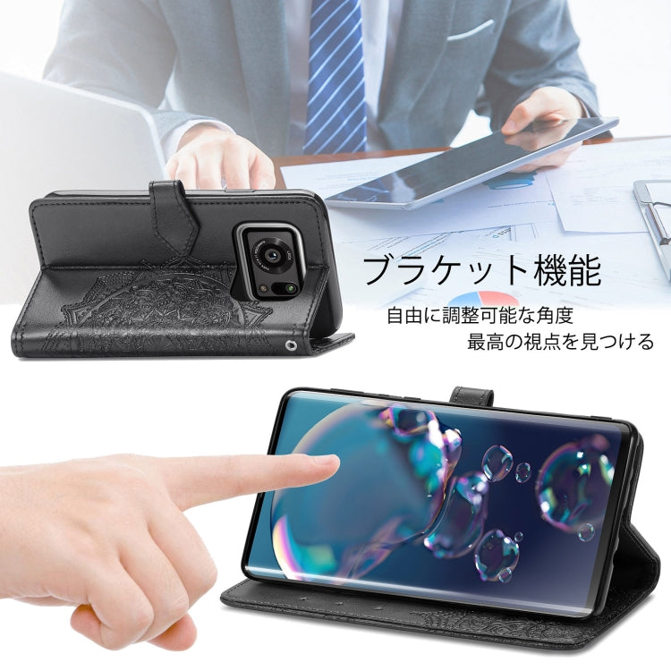 For Sharp R6 Mandala Flower Embossed Horizontal Flip Leather Case with Bracket / Card Slot / Wallet / Lanyard