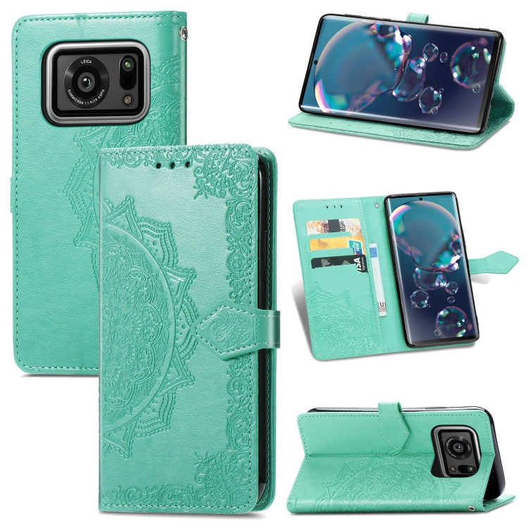 For Sharp R6 Mandala Flower Embossed Horizontal Flip Leather Case with Bracket / Card Slot / Wallet / Lanyard