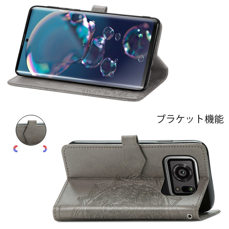 For Sharp R6 Mandala Flower Embossed Horizontal Flip Leather Case with Bracket / Card Slot / Wallet / Lanyard