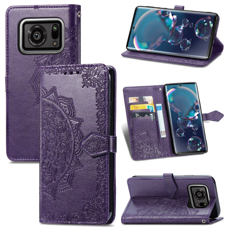 For Sharp R6 Mandala Flower Embossed Horizontal Flip Leather Case with Bracket / Card Slot / Wallet / Lanyard