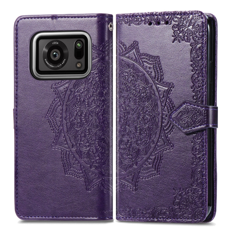 For Sharp R6 Mandala Flower Embossed Horizontal Flip Leather Case with Bracket / Card Slot / Wallet / Lanyard