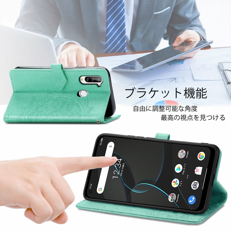 For ZTE Libero 5G Mandala Flower Embossed Horizontal Flip Leather Case with Bracket / Card Slot / Wallet / Lanyard