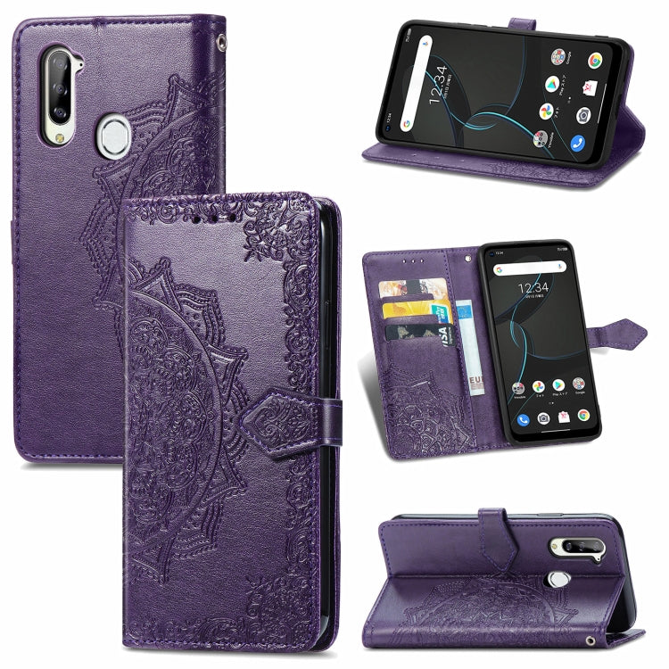 For ZTE Libero 5G Mandala Flower Embossed Horizontal Flip Leather Case with Bracket / Card Slot / Wallet / Lanyard