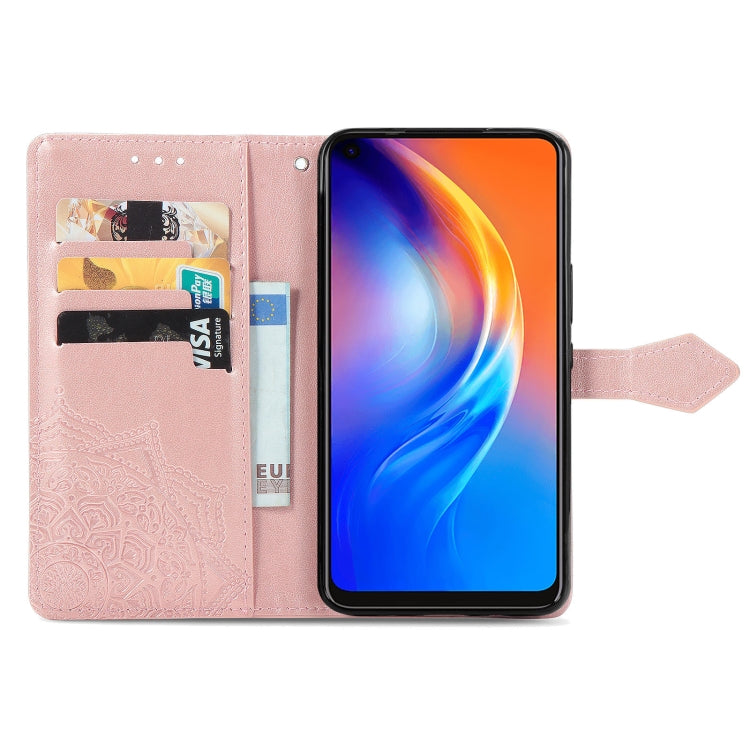 For TECNO SPARK 6 Mandala Flower Embossed Horizontal Flip Leather Case with Bracket / Card Slot / Wallet / Lanyard