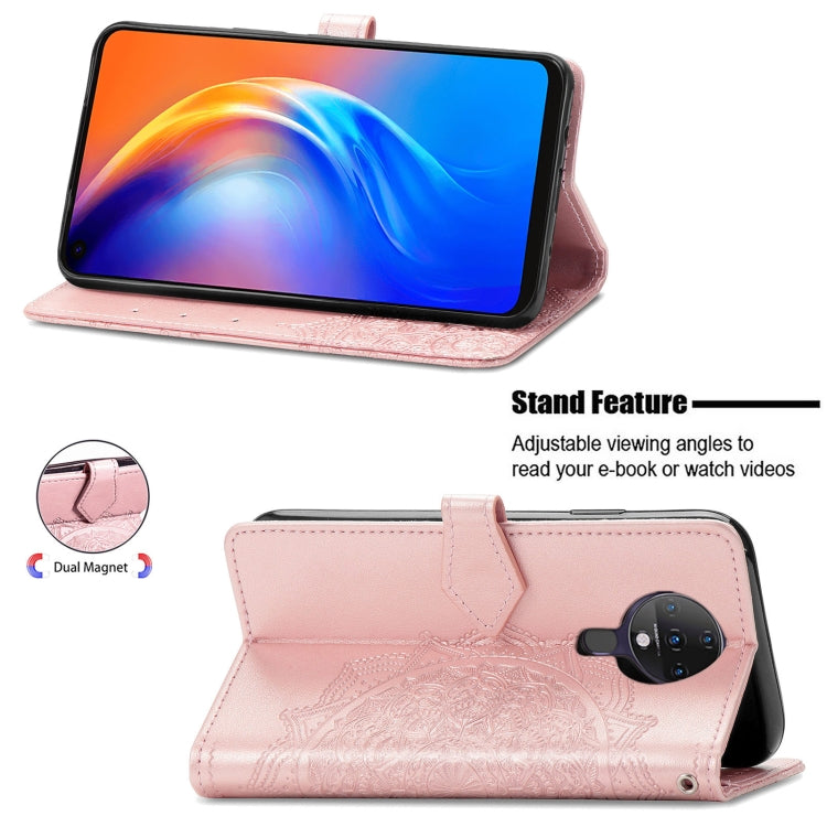 For TECNO SPARK 6 Mandala Flower Embossed Horizontal Flip Leather Case with Bracket / Card Slot / Wallet / Lanyard