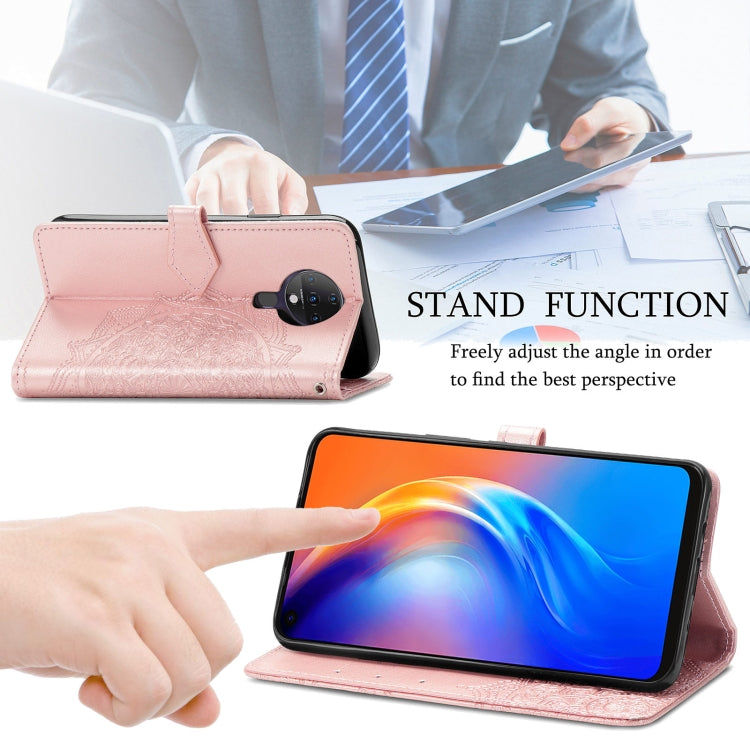 For TECNO SPARK 6 Mandala Flower Embossed Horizontal Flip Leather Case with Bracket / Card Slot / Wallet / Lanyard