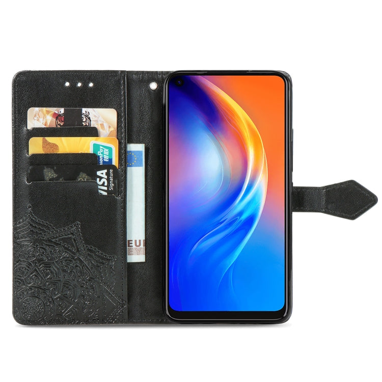 For TECNO SPARK 6 Mandala Flower Embossed Horizontal Flip Leather Case with Bracket / Card Slot / Wallet / Lanyard