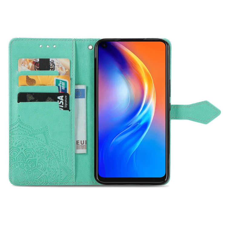 For TECNO SPARK 6 Mandala Flower Embossed Horizontal Flip Leather Case with Bracket / Card Slot / Wallet / Lanyard