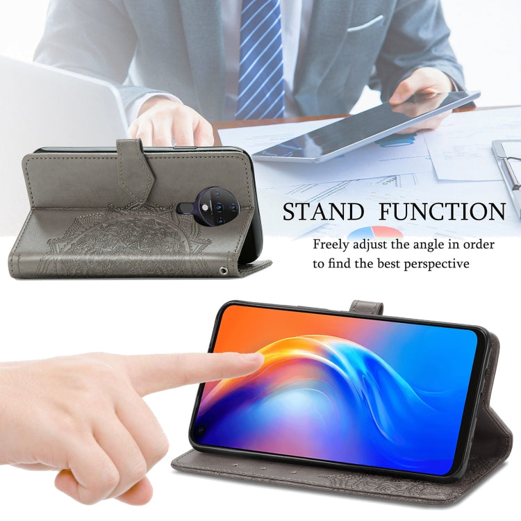 For TECNO SPARK 6 Mandala Flower Embossed Horizontal Flip Leather Case with Bracket / Card Slot / Wallet / Lanyard