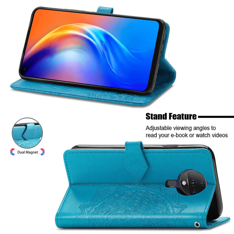 For TECNO SPARK 6 Mandala Flower Embossed Horizontal Flip Leather Case with Bracket / Card Slot / Wallet / Lanyard
