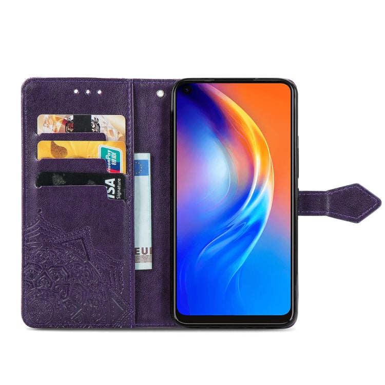 For TECNO SPARK 6 Mandala Flower Embossed Horizontal Flip Leather Case with Bracket / Card Slot / Wallet / Lanyard