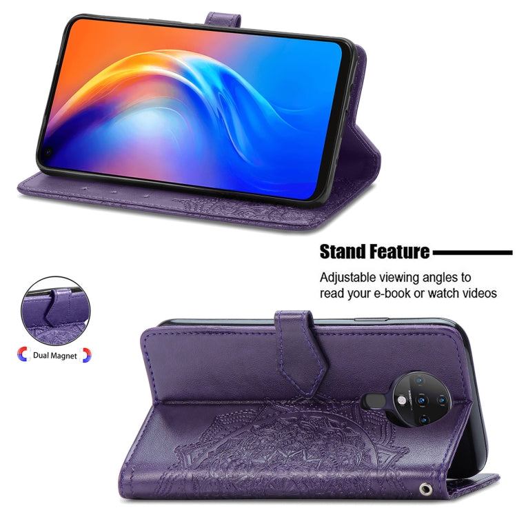 For TECNO SPARK 6 Mandala Flower Embossed Horizontal Flip Leather Case with Bracket / Card Slot / Wallet / Lanyard