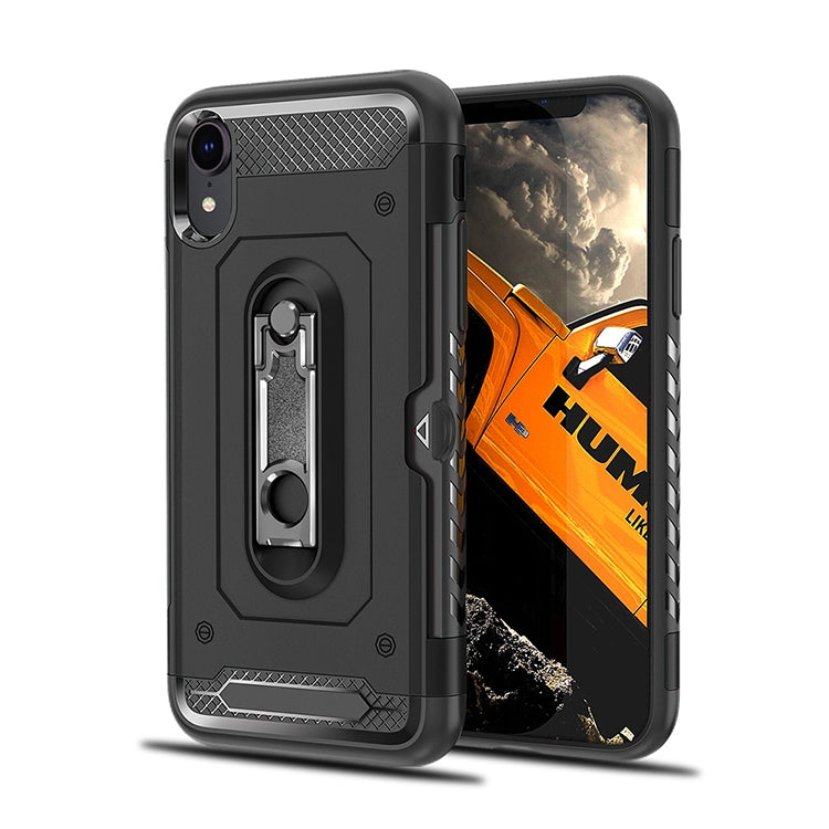 For iPhone XR Shockproof PC + TPU Case with Holder