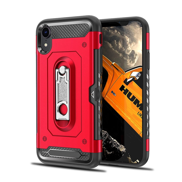 For iPhone XR Shockproof PC + TPU Case with Holder