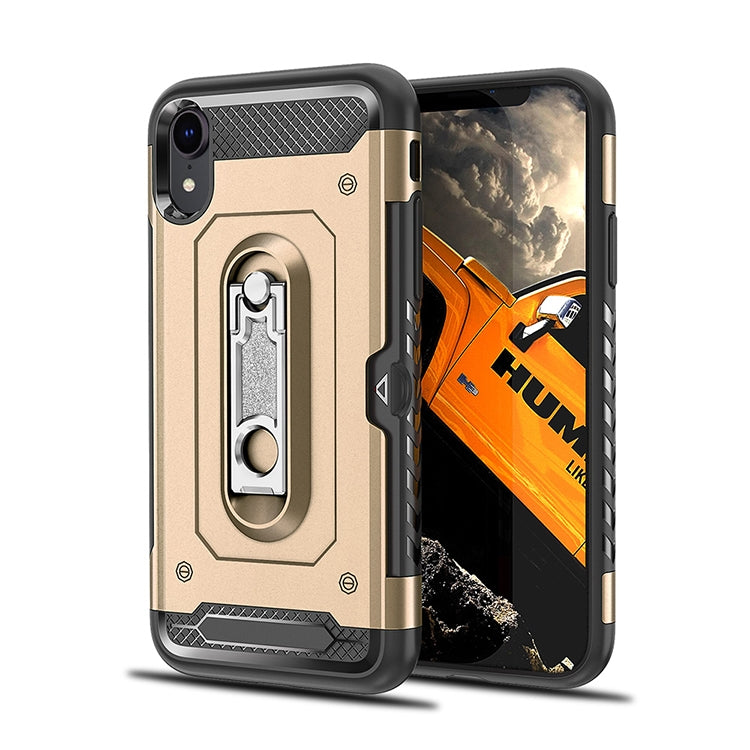 For iPhone XR Shockproof PC + TPU Case with Holder