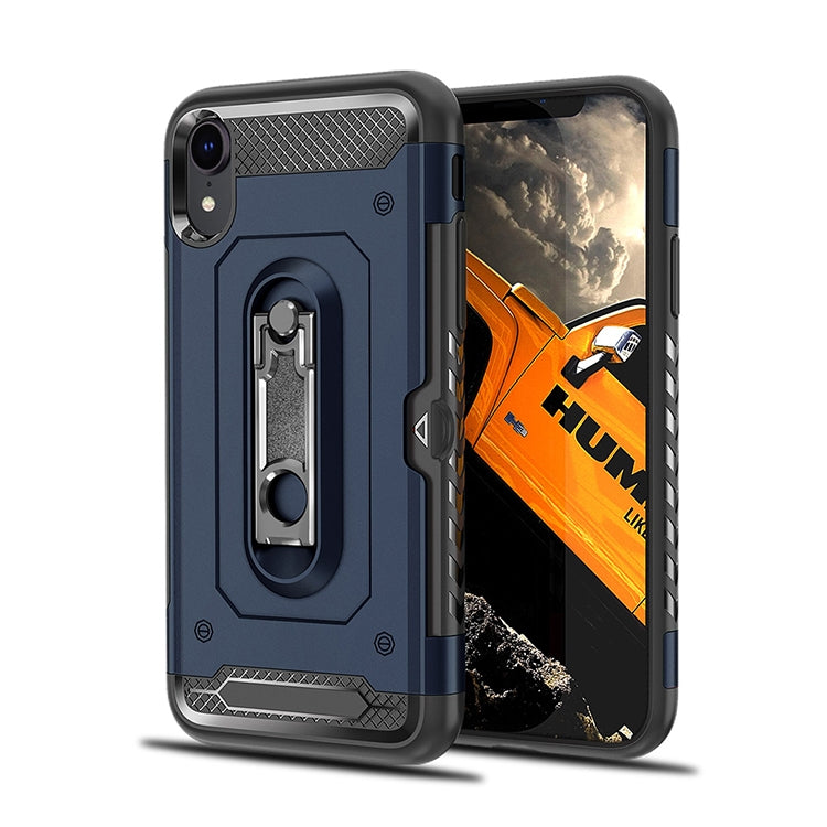 For iPhone XR Shockproof PC + TPU Case with Holder