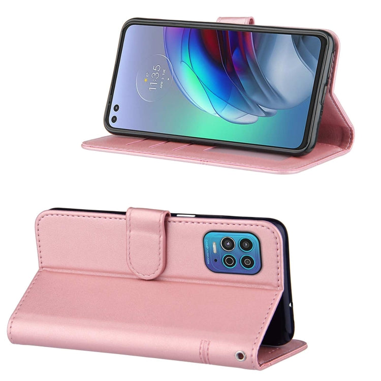 For Motorola Edge S / G100 Stitching Calf Pattern Buckle Card Wallet with Flip Phone Holster with Lanyard Bracket Function