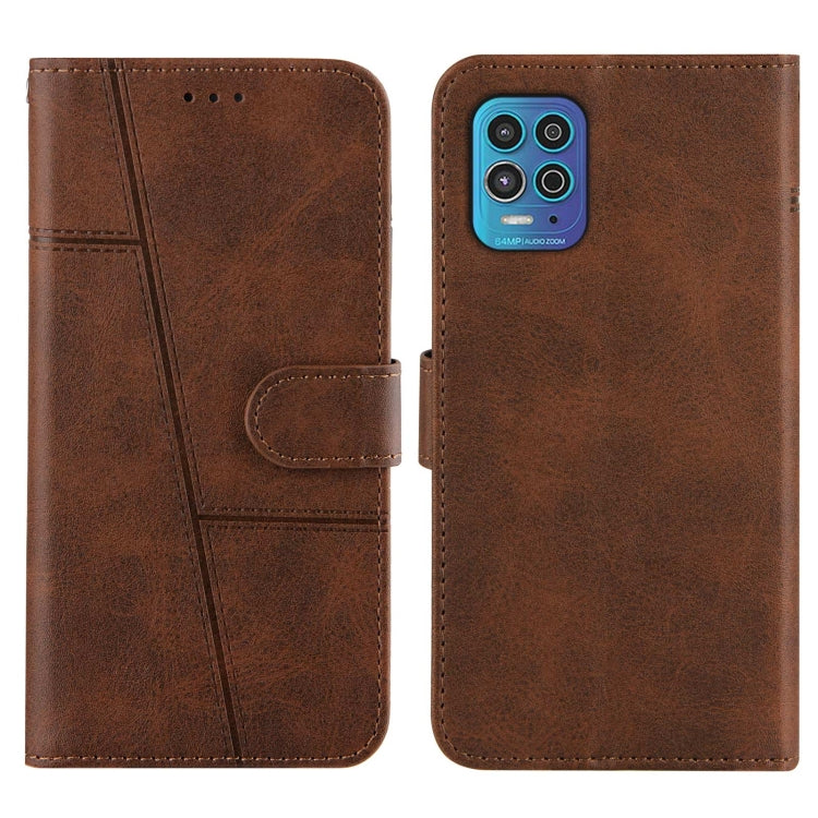 For Motorola Edge S / G100 Stitching Calf Pattern Buckle Card Wallet with Flip Phone Holster with Lanyard Bracket Function