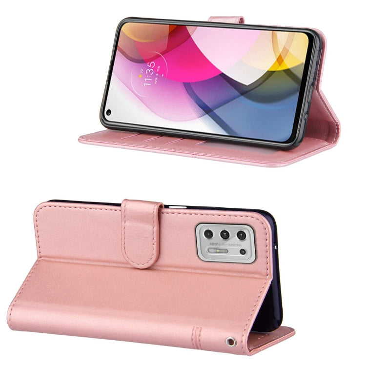 For Motorola G Stylus 2021 Stitching Calf Pattern Buckle Card Wallet with Flip Phone Holster with Lanyard Bracket Function