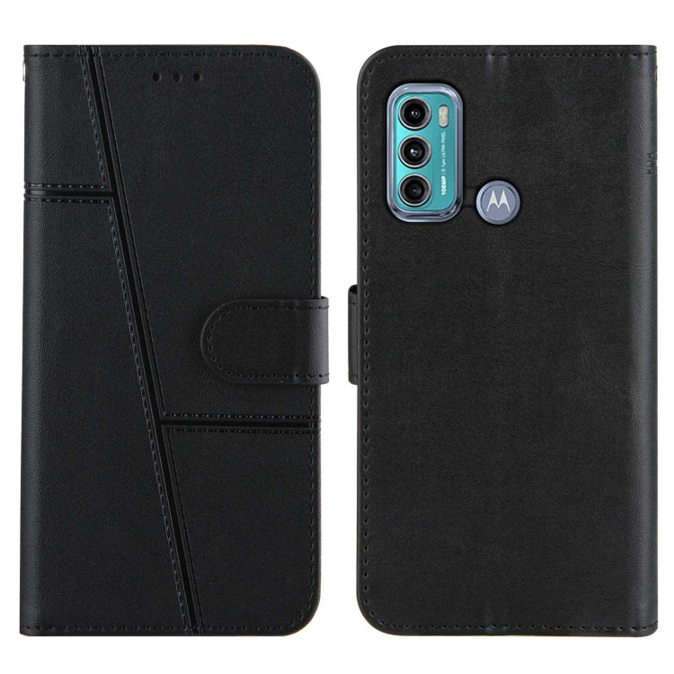 For Motorola G40/G60 Stitching Calf Pattern Buckle Card Wallet with Flip Phone Holster with Lanyard Bracket Function
