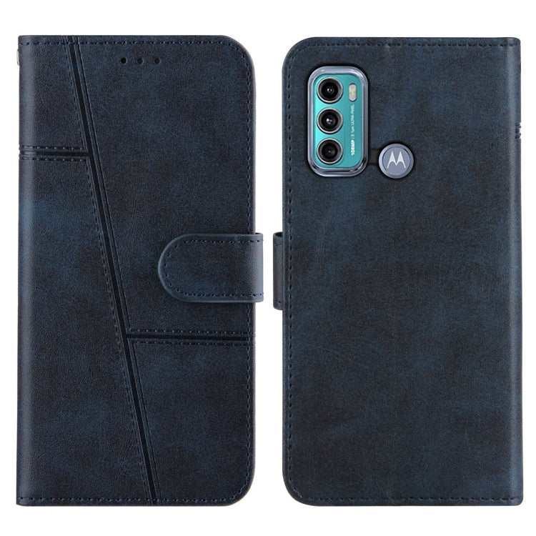 For Motorola G40/G60 Stitching Calf Pattern Buckle Card Wallet with Flip Phone Holster with Lanyard Bracket Function